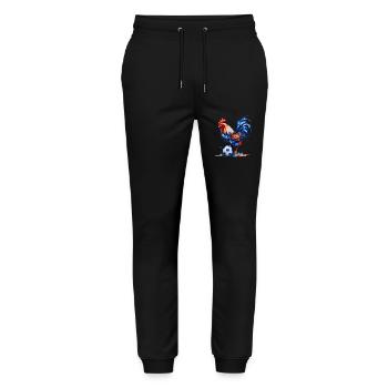 Hahn Fußball Bunt Frankreich Tier Design Print - Stanley/Stella Unisex Bio Jogginghose Mover  - Schwarz - Vorne - Marisol (170cm) & Nik (191cm)