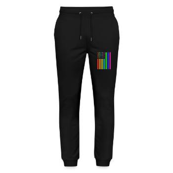 4 juillet Couleurs nationales Fête nationale des États-Unis - Pantalon de jogging bio MOVER Stanley/Stella unisexe - noir - Devant - Marisol (170cm) & Nik (191cm)