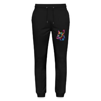 Pitbull Bulldog Couleurs vives Pitbull Terrier - Pantalon de jogging bio MOVER Stanley/Stella unisexe - noir - Devant - Marisol (170cm) & Nik (191cm)