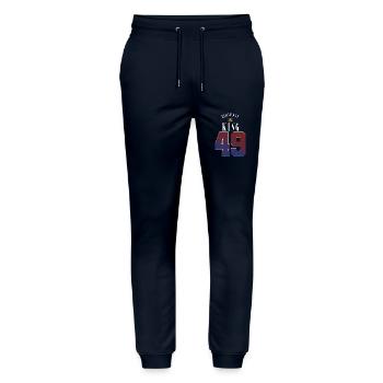 Birthday King 49 Years 49th Birthday Gift - Stanley/Stella Mover Unisex Organic Jogging Trousers - navy - Front - Marisol (170cm) & Nik (191cm)