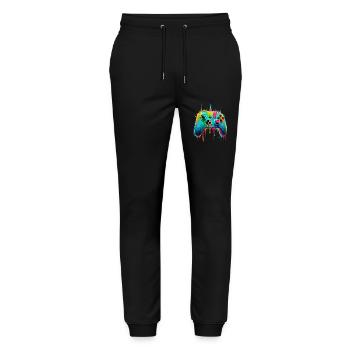Colorful Gaming Gamer Controller - Stanley/Stella Mover Unisex Organic Jogging Trousers - black - Front - Marisol (170cm) & Nik (191cm)