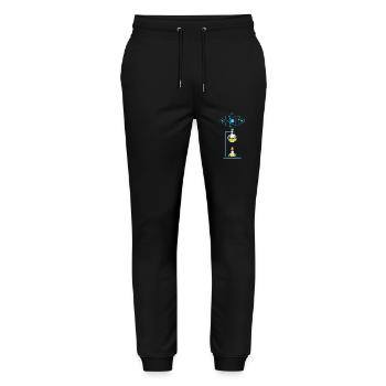 Laboratoire de physique Professeur de sciences Physicien Nerd - Pantalon de jogging bio MOVER Stanley/Stella unisexe - noir - Devant - Marisol (170cm) & Nik (191cm)
