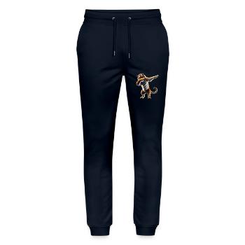 Funny Dabbing Tiger Wildlife Animal Lover - Stanley/Stella Mover Unisex Organic Jogging Trousers - navy - Front - Marisol (170cm) & Nik (191cm)