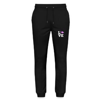 Flamingo Love T-Shirt - Pink Flamingo Bird Lover - Stanley/Stella Mover Unisex Organic Jogging Trousers - black - Front - Marisol (170cm) & Nik (191cm)
