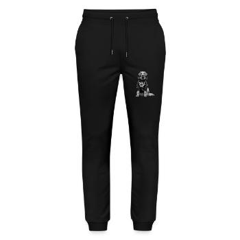 Funny German Golden Retriever Chill Out Dog - Stanley/Stella Mover Unisex Organic Jogging Trousers - black - Front - Marisol (170cm) & Nik (191cm)