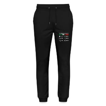 Things I do in my spare time play Bocce Ball - Stanley/Stella Mover Unisex Organic Jogging Trousers - black - Front - Marisol (170cm) & Nik (191cm)