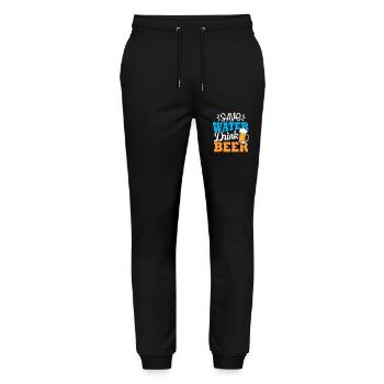 Save Water Drink Beer - Stanley/Stella Mover Unisex Organic Jogging Trousers - black - Front - Marisol (170cm) & Nik (191cm)