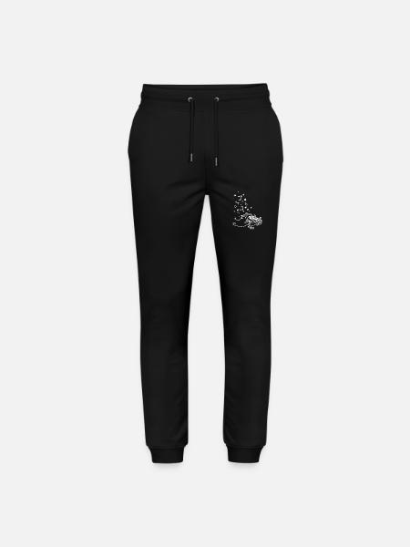 Drawn line art piano player - Stanley/Stella Mover Unisex Organic Jogging Trousers - black