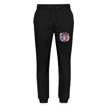 Affe Mit Kopfhörer Damen Deko Herren Geschenk - Stanley/Stella Unisex Bio Jogginghose Mover  - Schwarz - Vorne - Marisol (170cm) & Nik (191cm)