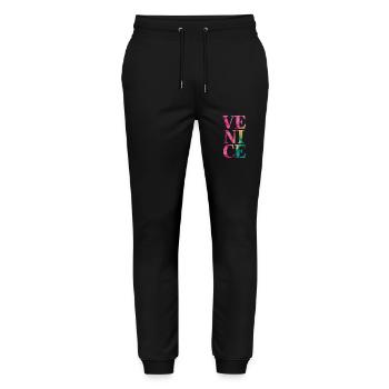Venice Souvenir Watercolor Style - Stanley/Stella Mover Unisex Organic Jogging Trousers - black - Front - Marisol (170cm) & Nik (191cm)