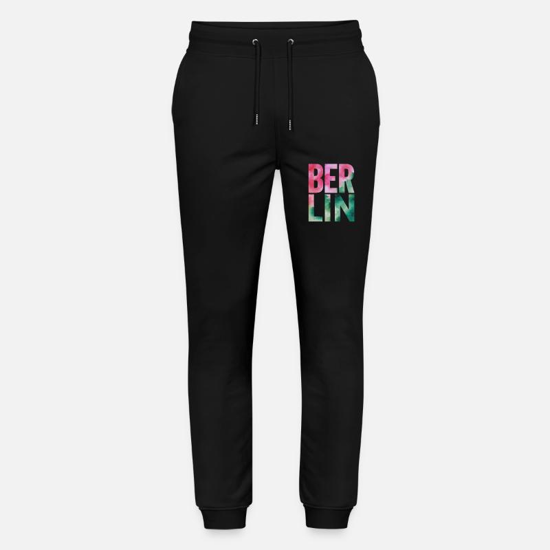 Lettrage aquarelle souvenir de Berlin - Pantalon de jogging bio MOVER Stanley/Stella unisexe - noir