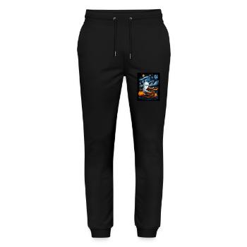 Cadeau d’Halloween Femmes Hommes Enfants Décoration - Pantalon de jogging bio MOVER Stanley/Stella unisexe - noir - Devant - Marisol (170cm) & Nik (191cm)
