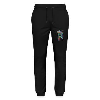 Chamäleon Motiv Tier Tierliebhaber Reptilien Echse - Stanley/Stella Unisex Bio Jogginghose Mover  - Schwarz - Vorne - Marisol (170cm) & Nik (191cm)