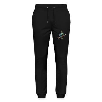 Chamäleon Motiv Tier Tierliebhaber Reptilien Echse - Stanley/Stella Unisex Bio Jogginghose Mover  - Schwarz - Vorne - Marisol (170cm) & Nik (191cm)