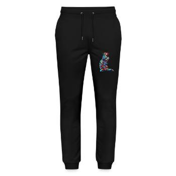 Chameleon Animal Animal Lover Headphones Reptiles - Stanley/Stella Mover Unisex Organic Jogging Trousers - black - Front - Marisol (170cm) & Nik (191cm)