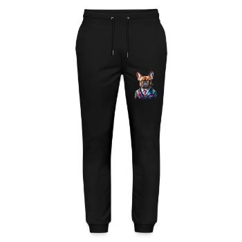 French Bulldog Suit Frenchie Dog Animal - Stanley/Stella Mover Unisex Organic Jogging Trousers - black - Front - Marisol (170cm) & Nik (191cm)