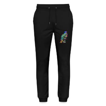 Chamäleon Motiv Tier Tierliebhaber Reptilien Echse - Stanley/Stella Unisex Bio Jogginghose Mover  - Schwarz - Vorne - Marisol (170cm) & Nik (191cm)