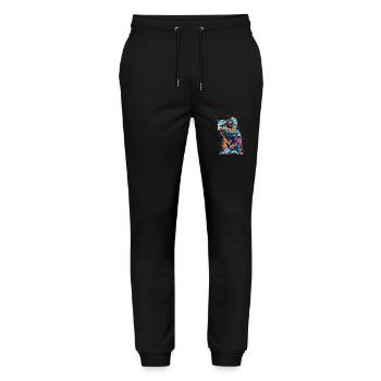 Chamäleon Motiv Tier Tierliebhaber Reptilien Echse - Stanley/Stella Unisex Bio Jogginghose Mover  - Schwarz - Vorne - Marisol (170cm) & Nik (191cm)