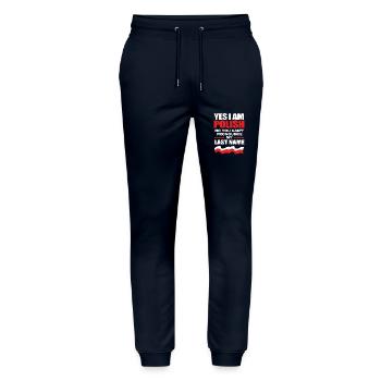 Poland Polish - Stanley/Stella Mover Unisex Organic Jogging Trousers - navy - Front - Marisol (170cm) & Nik (191cm)