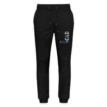 90th Birthday Original September 1934 Volume 34 - Stanley/Stella Mover Unisex Organic Jogging Trousers - black - Front - Marisol (170cm) & Nik (191cm)