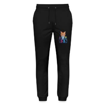 Cat Suit Colorful Funny Funny Animal Design Print - Stanley/Stella Mover Unisex Organic Jogging Trousers - black - Front - Marisol (170cm) & Nik (191cm)