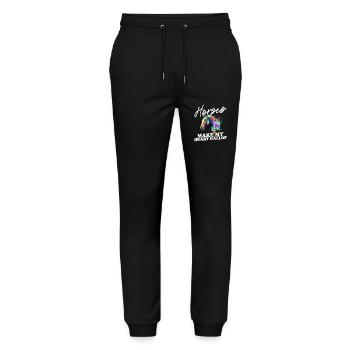 Horses Make My Heart Gallop Riding Girl Horseback - Stanley/Stella Unisex Bio Jogginghose Mover  - Schwarz - Vorne - Marisol (170cm) & Nik (191cm)