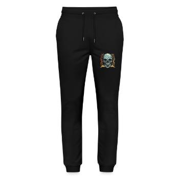 Crâne Halloween Ornement Bannière - Totenschädel - Pantalon de jogging bio MOVER Stanley/Stella unisexe - noir - Devant - Marisol (170cm) & Nik (191cm)