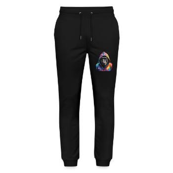 Gorille Sweat à capuche Monkey Imprimé de design d’animaux colorés - Pantalon de jogging bio MOVER Stanley/Stella unisexe - noir - Devant - Marisol (170cm) & Nik (191cm)
