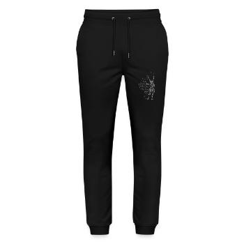 Drôle de joueur de tennis raquette arc-en-ciel - Pantalon de jogging bio MOVER Stanley/Stella unisexe - noir - Devant - Marisol (170cm) & Nik (191cm)