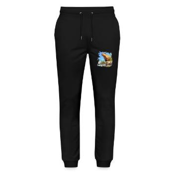 Capybaras Capybara - Pantalon de jogging bio MOVER Stanley/Stella unisexe - noir - Devant - Marisol (170cm) & Nik (191cm)