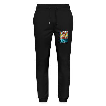 Football and Gaming Birthday Boy 6 Years - Stanley/Stella Mover Unisex Organic Jogging Trousers - black - Front - Marisol (170cm) & Nik (191cm)