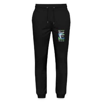 Raquette de joueur de tennis drôle un jour - Pantalon de jogging bio MOVER Stanley/Stella unisexe - noir - Devant - Marisol (170cm) & Nik (191cm)