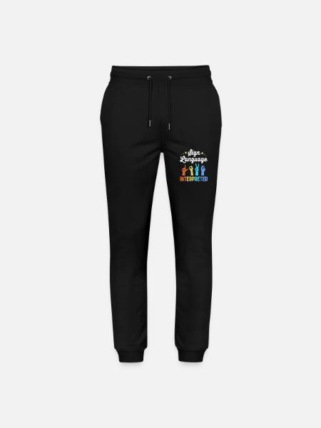 Sign language sign ASL deaf - Stanley/Stella Mover Unisex Organic Jogging Trousers - black