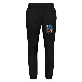 Halloween Gift Women Pumpkin Men Kids - Stanley/Stella Mover Unisex Organic Jogging Trousers - black - Front - Marisol (170cm) & Nik (191cm)