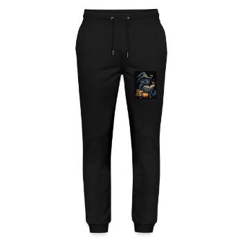 Halloween Gift Women Cat Men Kids Decoration - Stanley/Stella Mover Unisex Organic Jogging Trousers - black - Front - Marisol (170cm) & Nik (191cm)