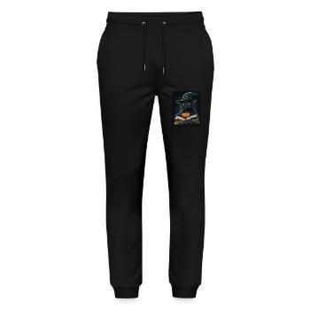 Halloween Gift Women Cat Men Kids Decoration - Stanley/Stella Mover Unisex Organic Jogging Trousers - black - Front - Marisol (170cm) & Nik (191cm)