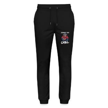 Seriously Bro Chill Monkey Meme Gambler - Stanley/Stella Mover Unisex Organic Jogging Trousers - black - Front - Marisol (170cm) & Nik (191cm)