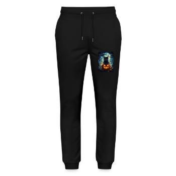 Halloween Gift Women Cat Men Kids Decoration - Stanley/Stella Mover Unisex Organic Jogging Trousers - black - Front - Marisol (170cm) & Nik (191cm)