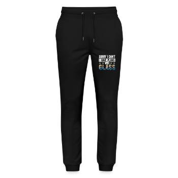 Buntglaskünstler Buntglaskunst - Stanley/Stella Unisex Bio Jogginghose Mover  - Schwarz - Vorne - Marisol (170cm) & Nik (191cm)
