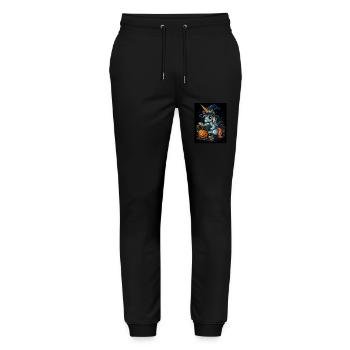 Halloween Gift Women Unicorn Men Kids - Stanley/Stella Mover Unisex Organic Jogging Trousers - black - Front - Marisol (170cm) & Nik (191cm)