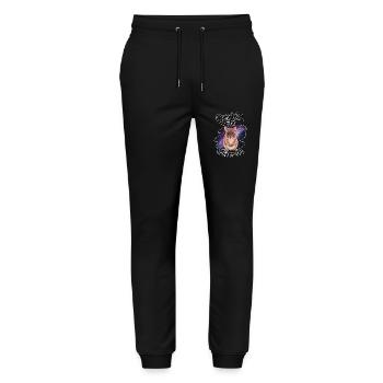 Quokka Saying Australia Funny Quokka Gift - Stanley/Stella Mover Unisex Organic Jogging Trousers - black - Front - Marisol (170cm) & Nik (191cm)