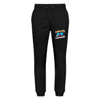 Erste Klasse Grundschule Schulbeginn Geschenk - Stanley/Stella Unisex Bio Jogginghose Mover  - Schwarz - Vorne - Marisol (170cm) & Nik (191cm)