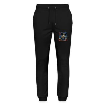 Hunde Motiv Manga Ramen Nudel Hund Anime Kunst - Stanley/Stella Unisex Bio Jogginghose Mover  - Schwarz - Vorne - Marisol (170cm) & Nik (191cm)