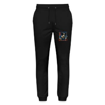 Dog Motif Manga Ramen Noodle Dog Anime Art - Stanley/Stella Mover Unisex Organic Jogging Trousers - black - Front - Marisol (170cm) & Nik (191cm)