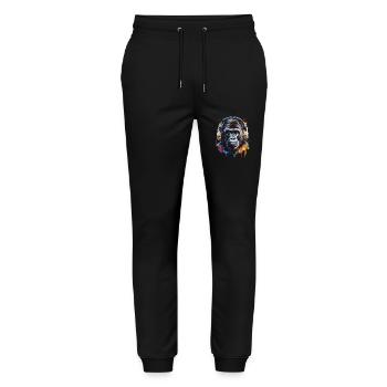 Casque Gorille Singe Coloré Animal Design Imprimer - Pantalon de jogging bio MOVER Stanley/Stella unisexe - noir - Devant - Marisol (170cm) & Nik (191cm)