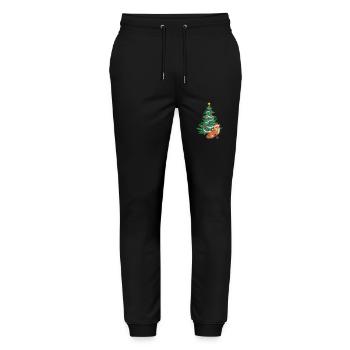 Weihnachten Christmas Weihnachtsbaum Fuchs Santa - Stanley/Stella Unisex Bio Jogginghose Mover  - Schwarz - Vorne - Marisol (170cm) & Nik (191cm)