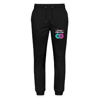 34th birthday Ten year of birth Date of birth - Stanley/Stella Mover Unisex Organic Jogging Trousers - black - Front - Marisol (170cm) & Nik (191cm)