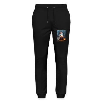 Halloween Geschenk Geist mit Weihnachtsmütze Deko - Stanley/Stella Unisex Bio Jogginghose Mover  - Schwarz - Vorne - Marisol (170cm) & Nik (191cm)