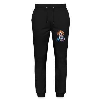 Beagle Suit Dog Colorful Funny Animal Design Print - Stanley/Stella Mover Unisex Organic Jogging Trousers - black - Front - Marisol (170cm) & Nik (191cm)