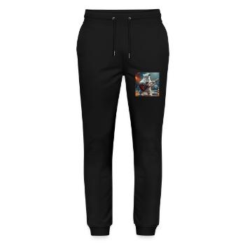 polar bear - Stanley/Stella Mover Unisex Organic Jogging Trousers - black - Front - Marisol (170cm) & Nik (191cm)